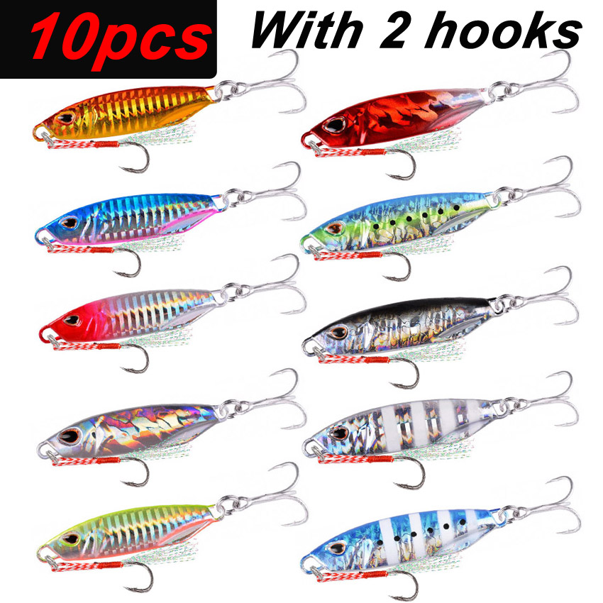 Trout Fishing Lure - 10Pcs Long Cast Metal Bait Spinner
