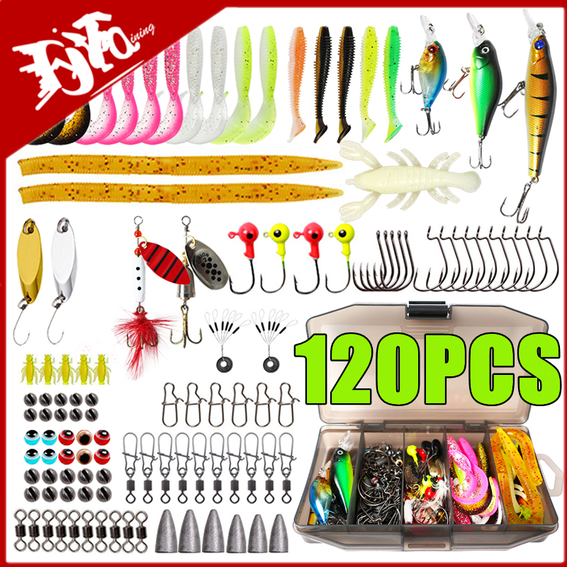 Fishing Equipment Set - New 120PCS Fishing Lure Set Soft