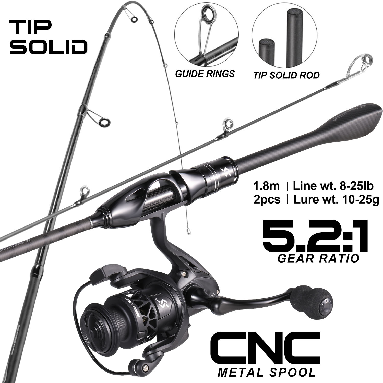 Sougayilang 1.8m Spinning Fish - Fishing Equipment Online reseña y precio