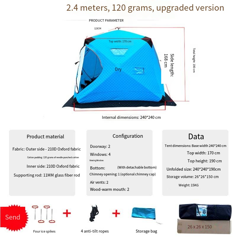 Snow Fishing House Cold-proof  - Fishing Equipment You Need reseña y precio