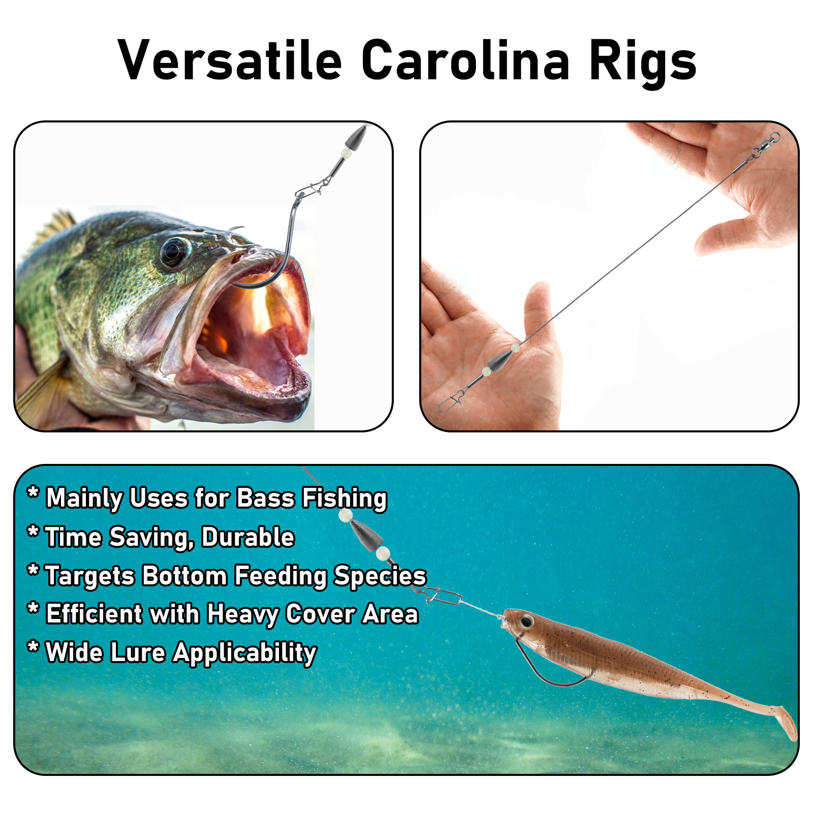 10pcs Carolina Rig Anti-bite F - Snell Fishing Rig reseña y precio