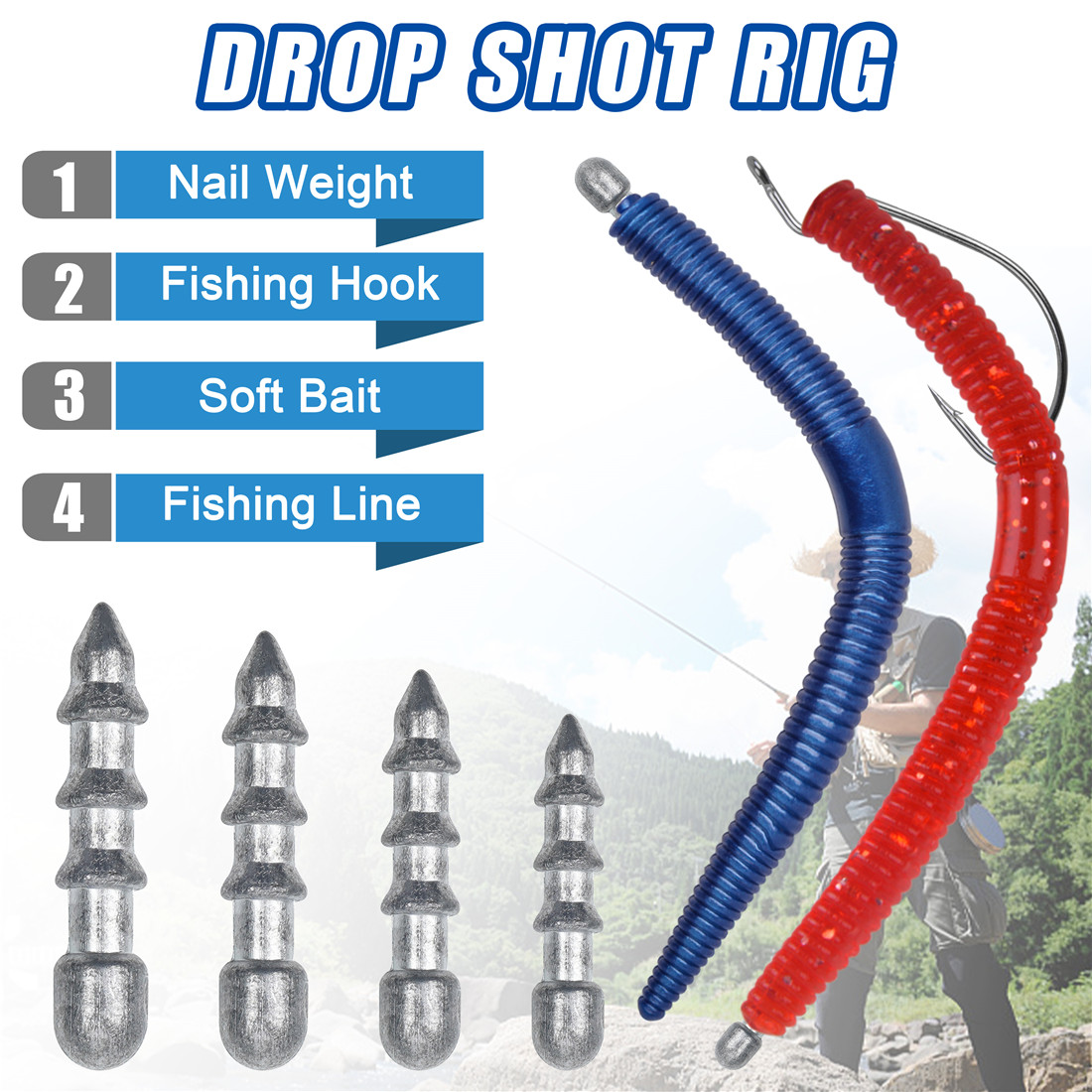 20pcs Nail weights sinkers Wor - Trout Fishing Lure reseña y precio