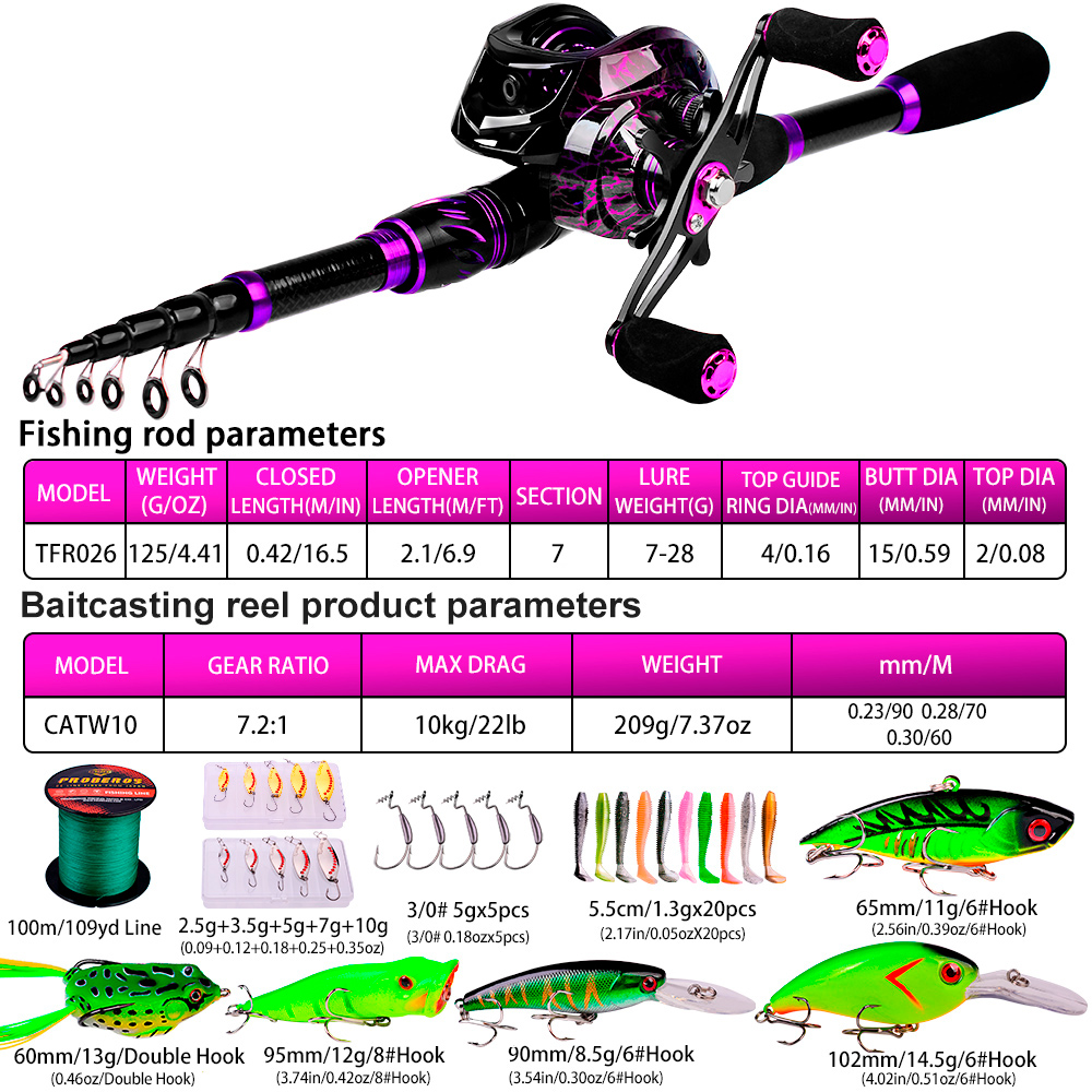 PROBEROS 2.1m Baitcasting/Spin - Fishing Equipment Online reseña y precio
