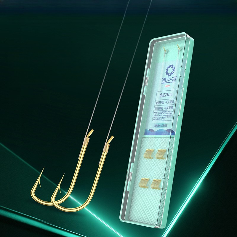 Pre-Tied Golden Barbed Hooks,  - Snell Fishing Rig reseña y precio