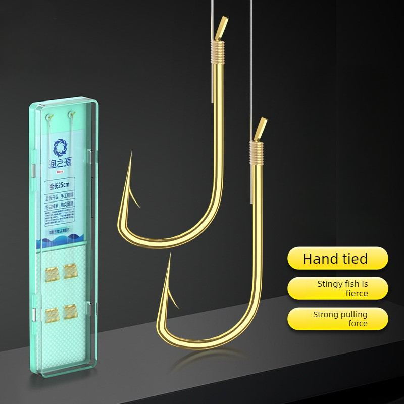 Pre-Tied Golden Barbed Hooks,  - Snell Fishing Rig reseña y precio