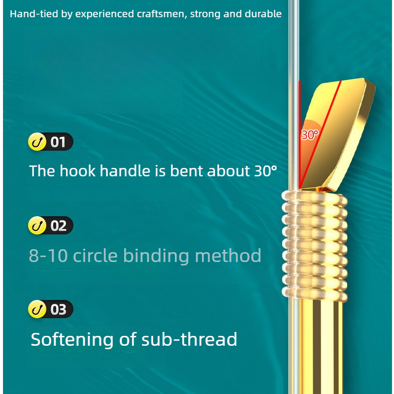 Pre-Tied Golden Barbed Hooks,  - Snell Fishing Rig reseña y precio