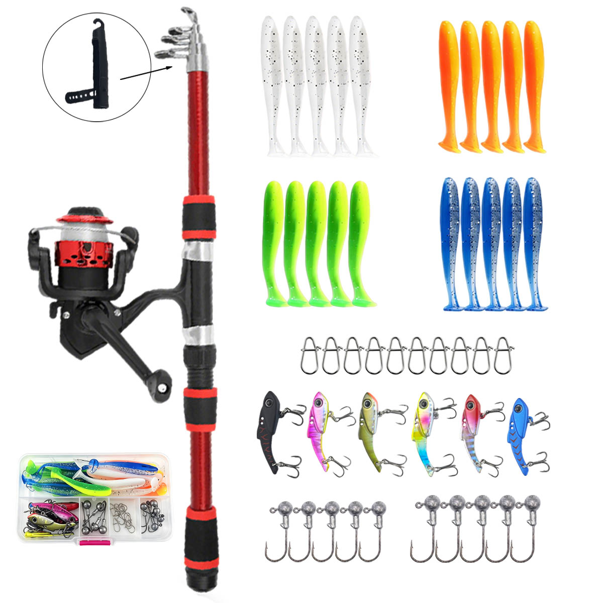 1.8m Telescopic Fishing Rod Co - Fishing Equipment Online reseña y precio