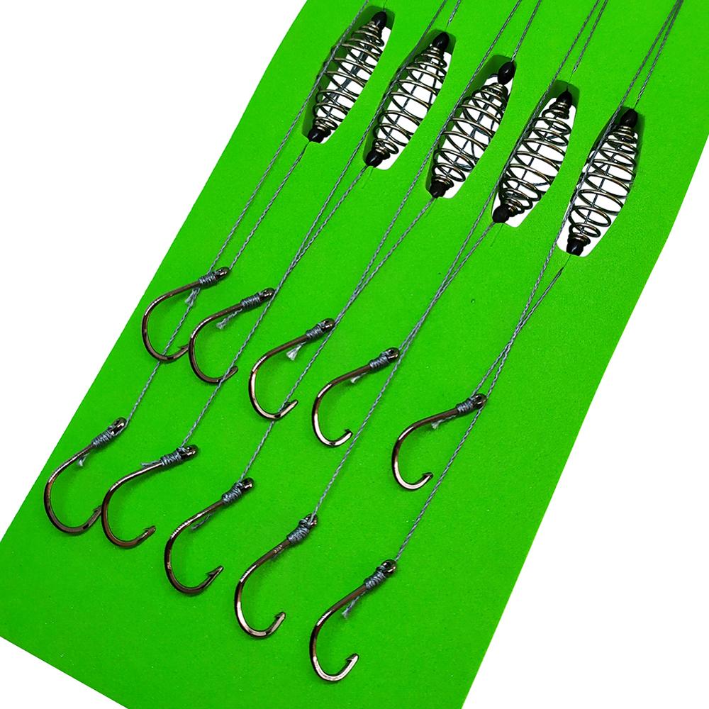 5-pieces Carp Hook Snelled Bai - Snell Fishing Rig reseña y precio
