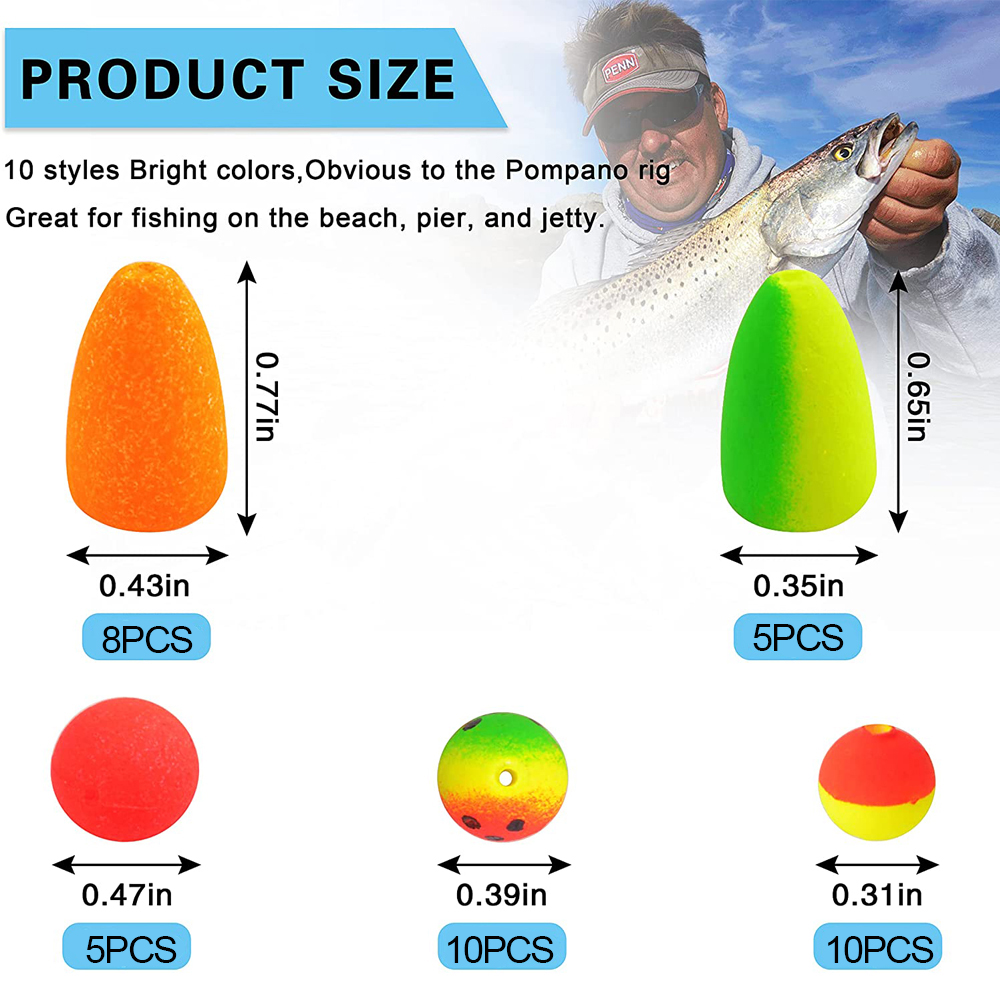 138Pcs Pompano Rigs Floats Bea - Snell Fishing Rig reseña y precio
