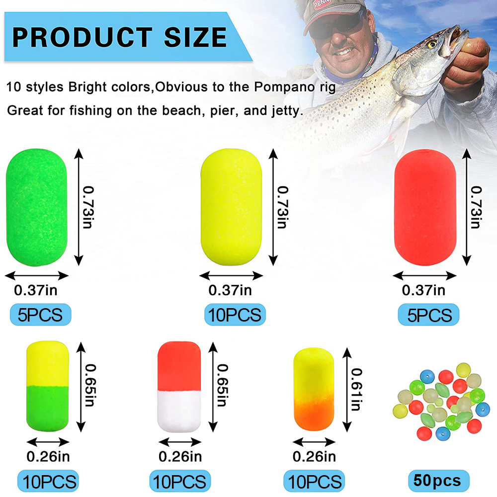 138Pcs Pompano Rigs Floats Bea - Snell Fishing Rig reseña y precio
